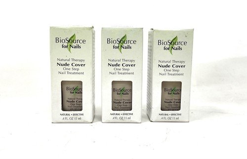 Natural Therapy Nude Cover by BioSource for Women Nail Treatment, LOT OF THREE !