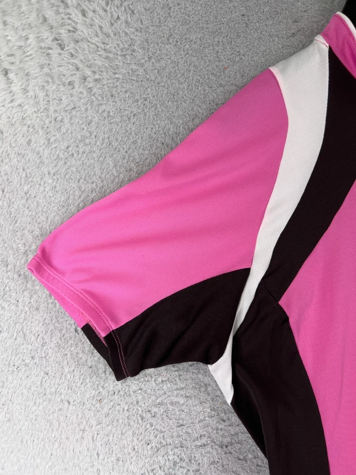 Sugoi Cycling Jersey Womens Extra Large Pink Black 1/2 Zip Polyester Pockets - Image 3 of 4