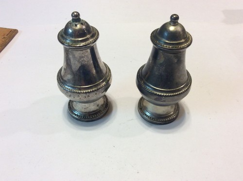 Salero/pimentero vintage de plata de ley (tal vez chapado), BONITO T318 - Imagen 2 de 10