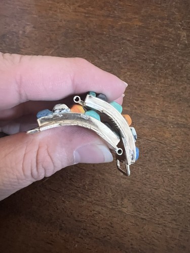 Puntas de reloj con incrustación multipiedra turquesa navajo nativo americano grandes muy bonitas # C - Imagen 3 de 9