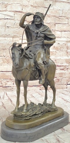 Escultura de bronce firmada Barie árabe hombre a caballo estatua figura decoración estatuilla arte - Imagen 3 de 10