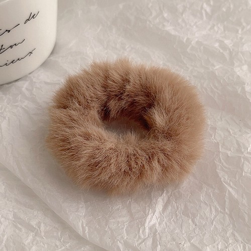 3/1x Women Fur Hair Rope Plush Elastic Rubber Hair Accessories Fluffy Scrunchies - Picture 10 of 28