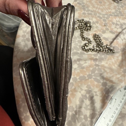 Jacobs By Marc Jacobs Formal Silver & Gray Quilted Clutch Removable Chain Strap - Picture 19 of 22