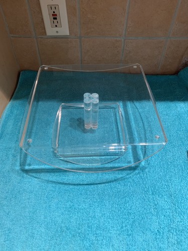 Acrylic Lucite Clear 2 Tier Party Serving Dish - Picture 9 of 12