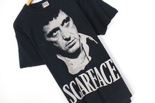 Vintage Scarface Big Face Graphic T Shirt Black Size L Faded Black Al Pacino