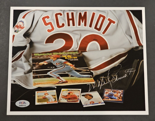 MIKE SCHMIDT Signed 8x10 Photo-HALL OF FAME-PHILADELPHIA PHILLIES-PSA