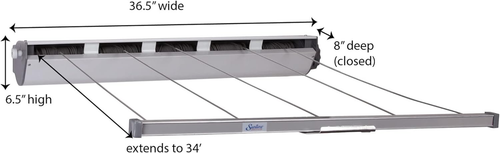 Household Essentials 17145-1 Aluminum Retractable Clothesline 5-Line Dryer - Bild 3 von 12