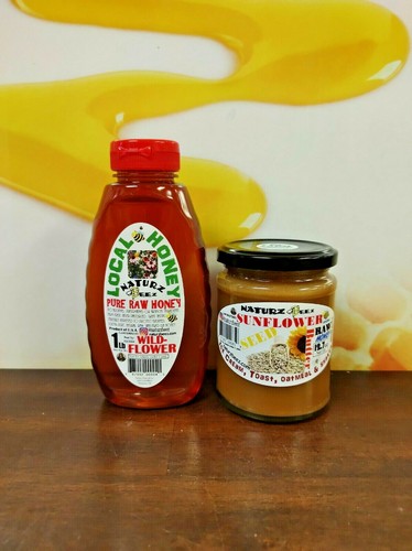 RAW HONEY WILDFLOWER 1Lb 454g & Free Sunflower Butter Honey 100% PURE - Picture 5 of 7
