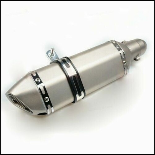 Silencer Universal Exhaust Muffler Pipe Stainless 35MM Sliver Motor Motorcycle - Picture 5 of 5