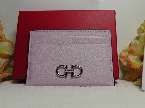 Salvatore Ferragamo BUBBLE GUM Gancini Leather Card Case*****$280******NWT* - Picture 2 of 11