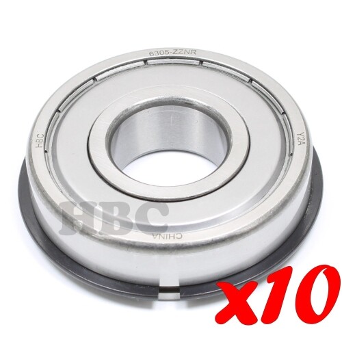 Set of 10 DOUBLE ROW BALL BEARING 5204-ZZNR WITH 2 METAL SHIELDS SNAP RING