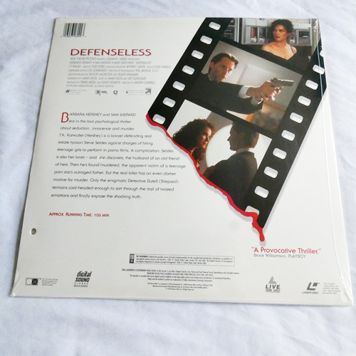 Defenseless (1991) Laserdisc NEU versiegelt - Bild 2 von 2