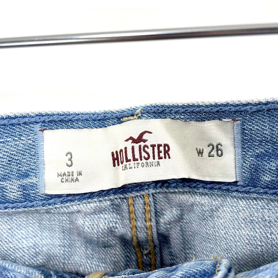 Pantalones Cortos de Denim Hollister Co Azul Algodón Embellecido Estampado Azteca Foto 3 de 4