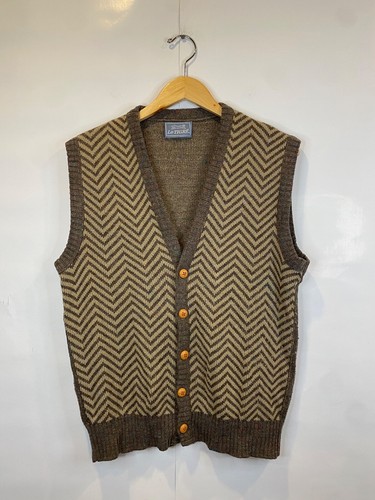 Vintage Le Tigre Vest Sleeveless Sweater Cardigan Buttons Acrylic Wool Size XL