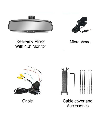 Master Tailgaters Rear View Mirror Replacement with 4.3" LCD and Bluetooth - Bild 4 von 8