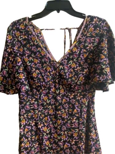 Anthropologie band of gypsies floral flutter sleeves mini dress Small NWT - Picture 2 of 8