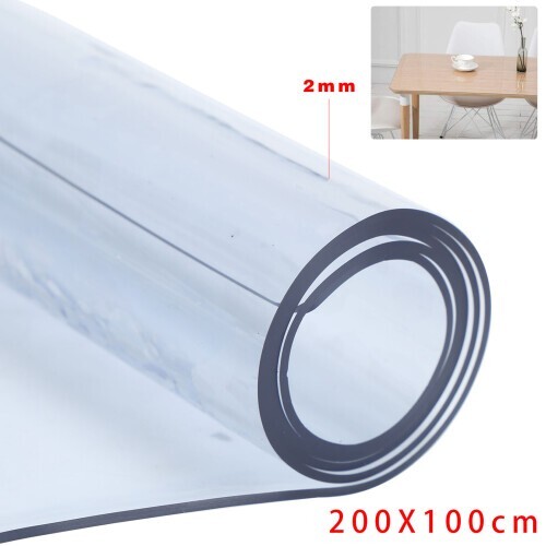 2mm Thick Tablecloth Table Protector CLEAR PVC Table Cover 100*200cm/o - Picture 1 of 7