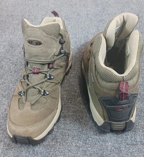 Salomon Contagrip Sensifit Ortholite Women's Size 10 Tan Suede Hiking Boots - Picture 12 of 16