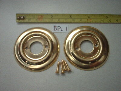 BACK PLATE FOR RIM LOCK FIT ETC A 60 mm DIAMETER PRESSED BRASS DOOR KNOB ROSE