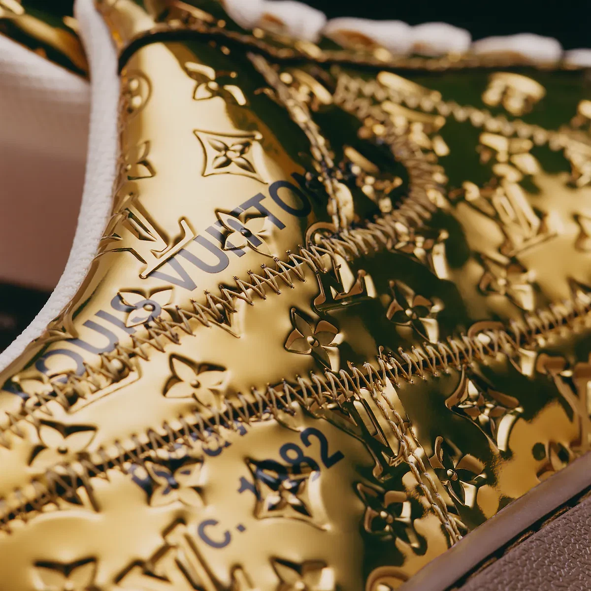 Louis Vuitton Nike Air Force 1 Low by Virgil Abloh Metallic Gold