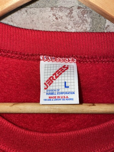 Vintage 90s Jerzees Nublend Blank Red Sweatshirt Crewneck Pullover Large USA NEU - Bild 2 von 5
