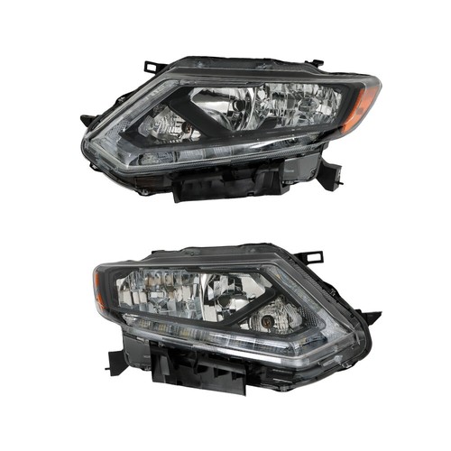Right+Left Headlight For Nissan Rogue 2014-16  Halogen Chrome Housing Clear Lens - Bild 7 von 17