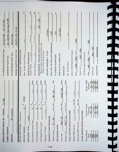 Manual de servicio de bomba de inyección de combustible diésel International ESPECIFICACIONES - Imagen 4 de 7