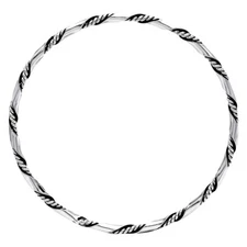 Twisted Oxidized Bracelet • Handmade Silver Jewelry • Lightweight Round Bangle