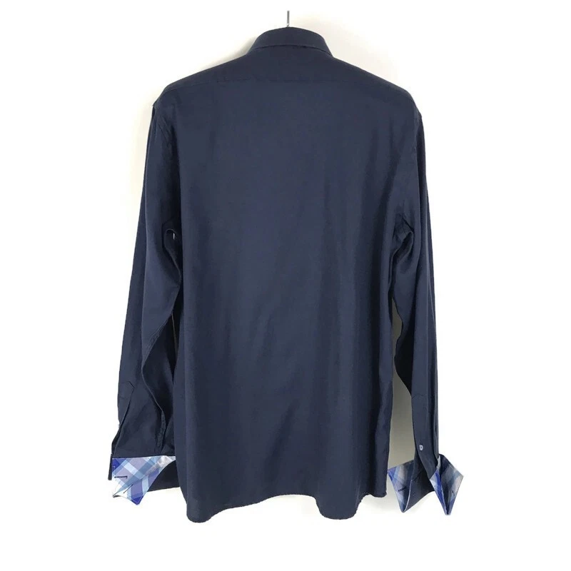 Camisa COOGI Clásica Manga Larga Con Botones Para Hombre XL / 17-34/35 Azul Puños Franceses Foto 4 de 4