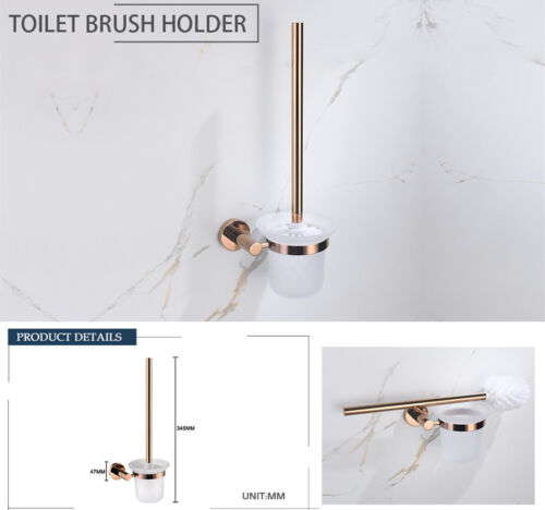 Stainless Steel Bathroom Polished Rose Gold Towel Rack Holder Robe Toilet Hook - Picture 14 of 42