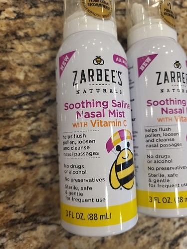 Zarbee's Children's Nasal Spray w/ Vitamin C Uncaped 2PK x 3oz Exp 11/24 - Picture 2 of 5