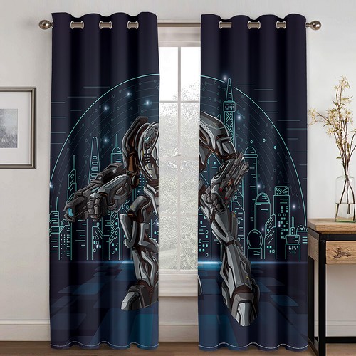 Curtains Eyelet Blackout Opaque Bedroom/Living Room/Door Transformers Bumblebee - Picture 19 of 42