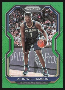 2020-21 Panini Prizm #185 Zion Williamson Green Prizms