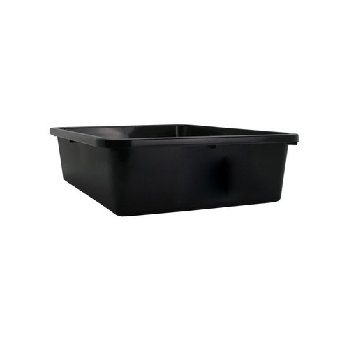2x Heavy Duty 25L Plastic Basin Tub Container Storage Crate Box Bin Black White - Picture 3 of 3