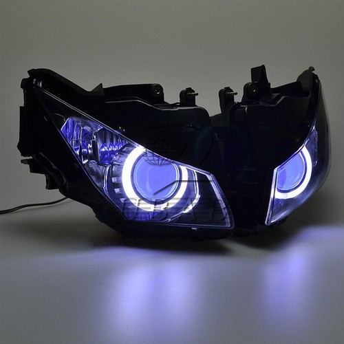 Full Assembled White Angel Eye Blue Devil Headlight For Honda CBR1000RR 12-2016 - Picture 6 of 13