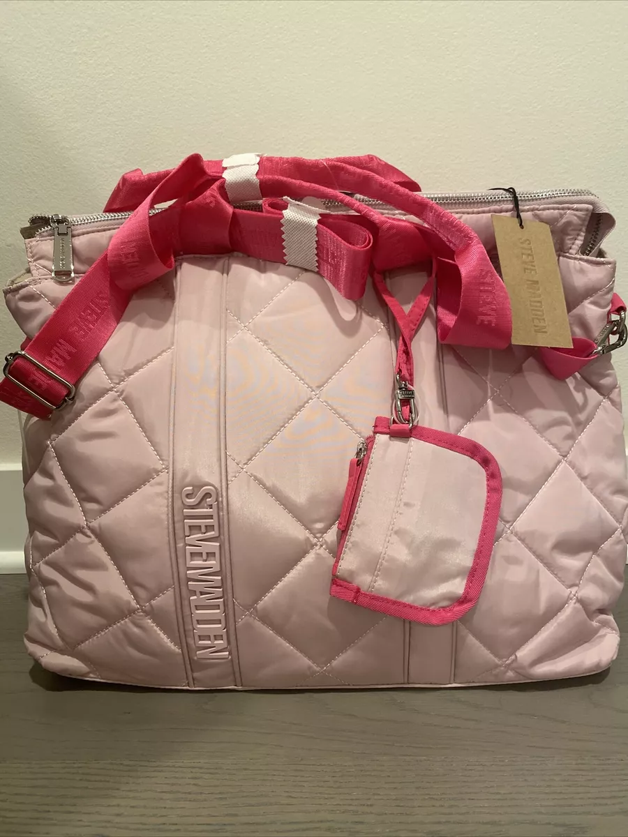 Steve Madden Pink Weekender Travel Tote Duffel Bag Carry On