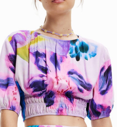 Desigual by Lacroix Christian Lacroix Crop Top Open Back New w Tags Size Medium - Picture 2 of 7