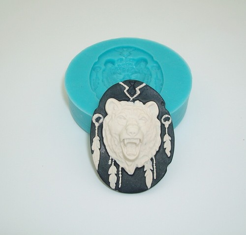Silicone Mold Grizzly Bear Jewelry Making Resin Polymer Clay. - Picture 4 of 4