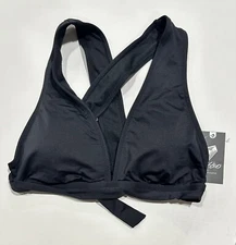 Mossimo Women's Swimsuit Criss Cross Padded Bikini Top Black Medium