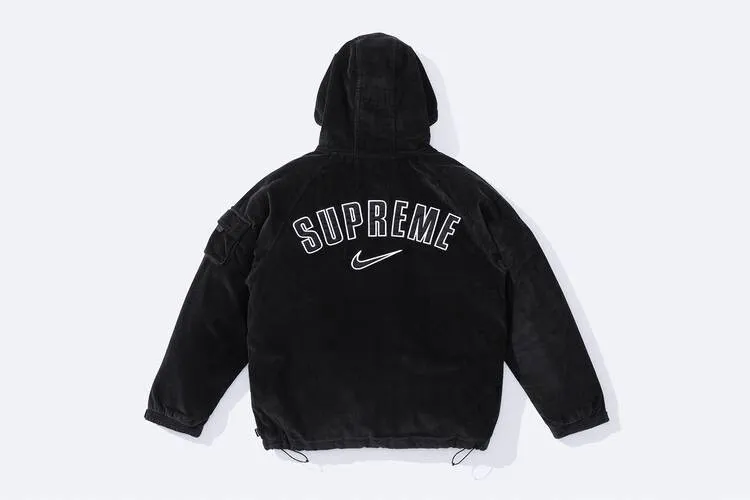 supreme nike arc corduroy hooded jacket-