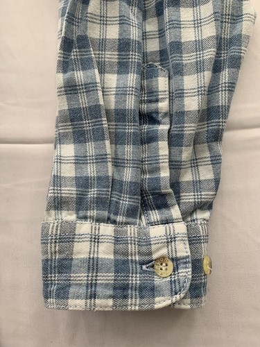 Jordache Jeanswear Vintage Blue Plaid Mens Button Up Long Sleeve Shirt, Sz LARGE - Picture 7 of 12