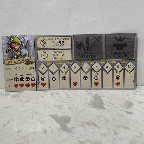 Munchkin Dungeon Board Game CMON Steve Jackson Replacement Dashboard Cards All 7 - Picture 3 of 8
