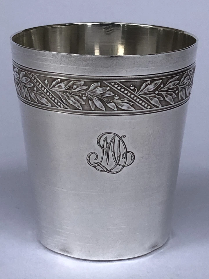 JOLIE ancienne TIMBALE en ARGENT MASSIF Orfèvre CHAPUS A LA GERBE D'OR Paris - Photo 2/4