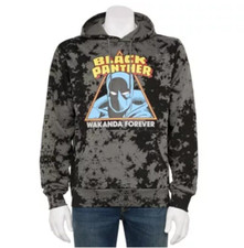 NEW Men's size L Large Hoodie Marvel Black Panther Wakanda Forever  Sweatshirt