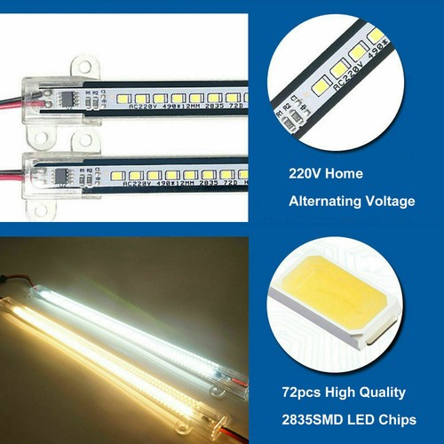 72LEDs 220V Rigid Industries LED Light Bar Tube Strip 30 40CM DIY Showcase Lamp - Picture 4 of 12