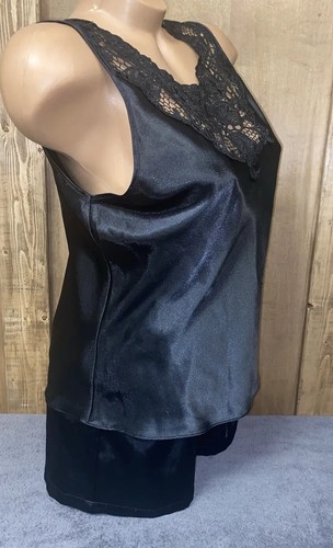 De Colección Cinema Exoile Negro M Camisola Líquido Satén Tanque Tap Shorts Lencería Cami - Imagen 14 de 19