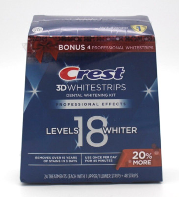 Crest 3D Whitestrips Levels 18 Whiter Professional Effects 20% More - EXP 2026