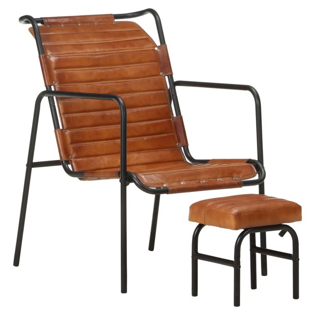 Relaxing Armchair with a Footrest Brown Real Leather T8C6 ZN8724 Relaxing Armchair with a Footrest Brown Real Leather T8C6 ZN8724
