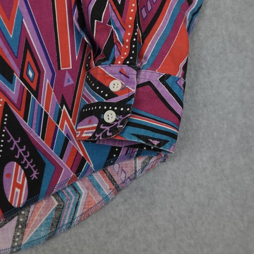 Vintage Wrangler Shirt Mens 17-36 Cowboy Western X Long Tail Brushpopper Native - Picture 7 of 12