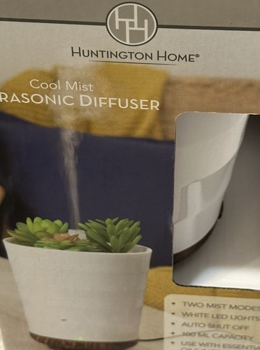 Huntington Home Cool Mist Ultrasonic Diffuser Faux Succulents In Planter 100ml - Picture 11 of 14